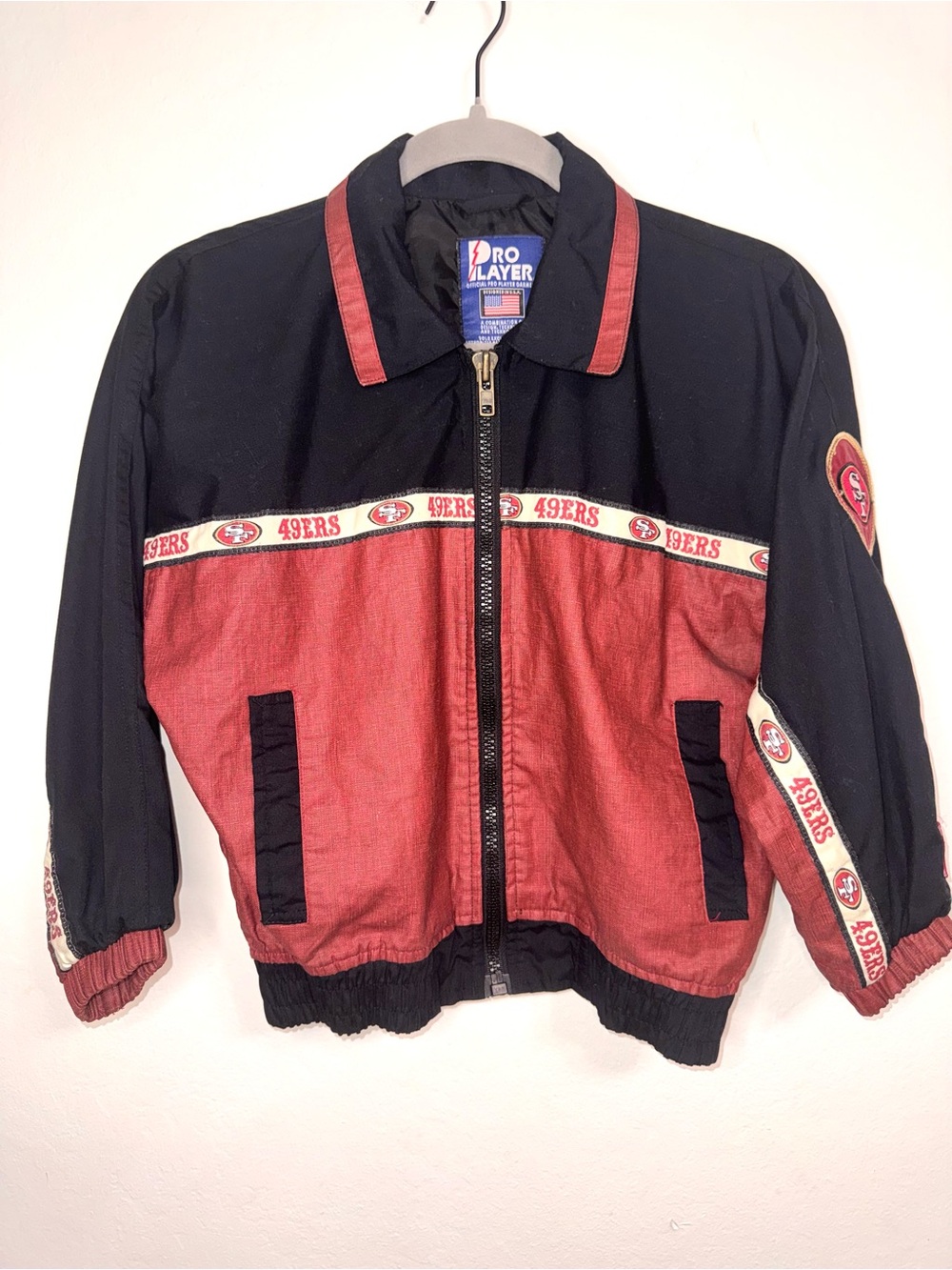 Vintage 1995 Pro Player San Francisco 49ers Jacket Youth Small 8 Tape Sleeve